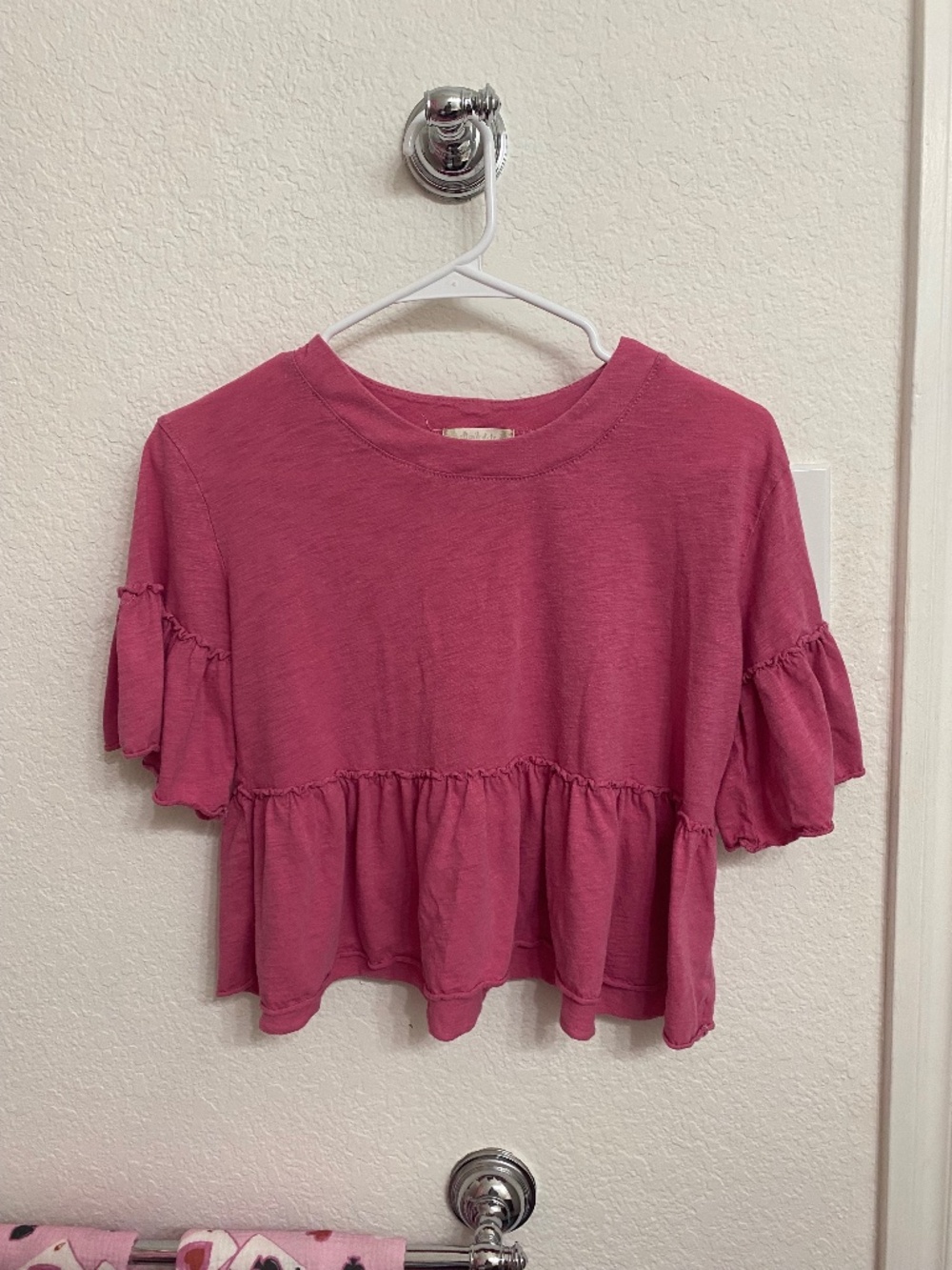 ALTARD STATE XS Pink Ruffle Top